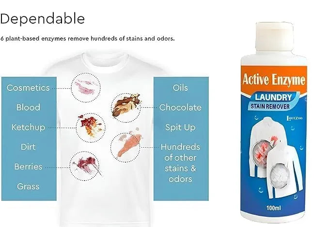 Active Enzyme Laundry Stain Remover – Powerful Spot Cleaner (Buy 1 Get 1 Free) (Quality Assured)