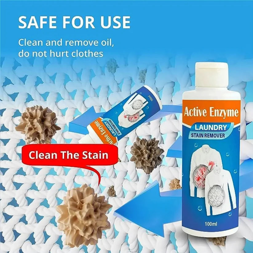 Active Enzyme Laundry Stain Remover – Powerful Spot Cleaner (Buy 1 Get 1 Free) (Quality Assured)