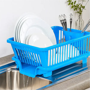 Smart Dish Drying Rack with Quick Drainage & Cutlery Holder